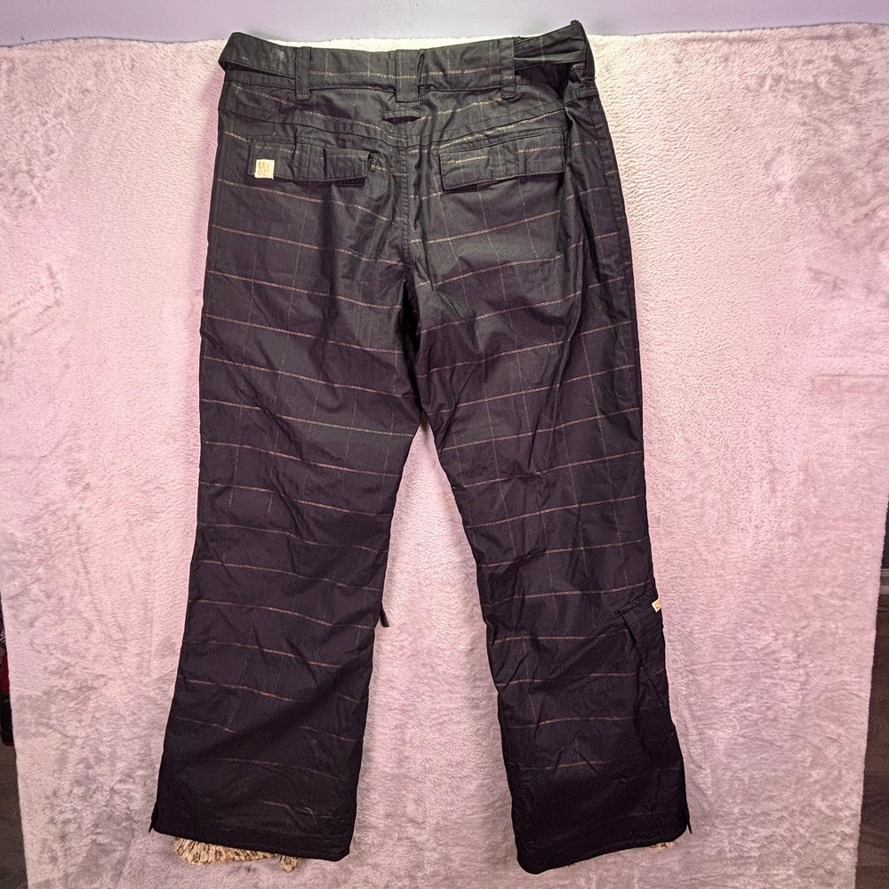 Roxy Women Snow Pants Large Black Pinstripe Utility Ski Snowboard 5K Waterproof - Picture 3 of 13